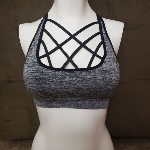 Victorias secret Heathered Gray Strappy Sport Bra Size SMALL - Picture 1 of 3